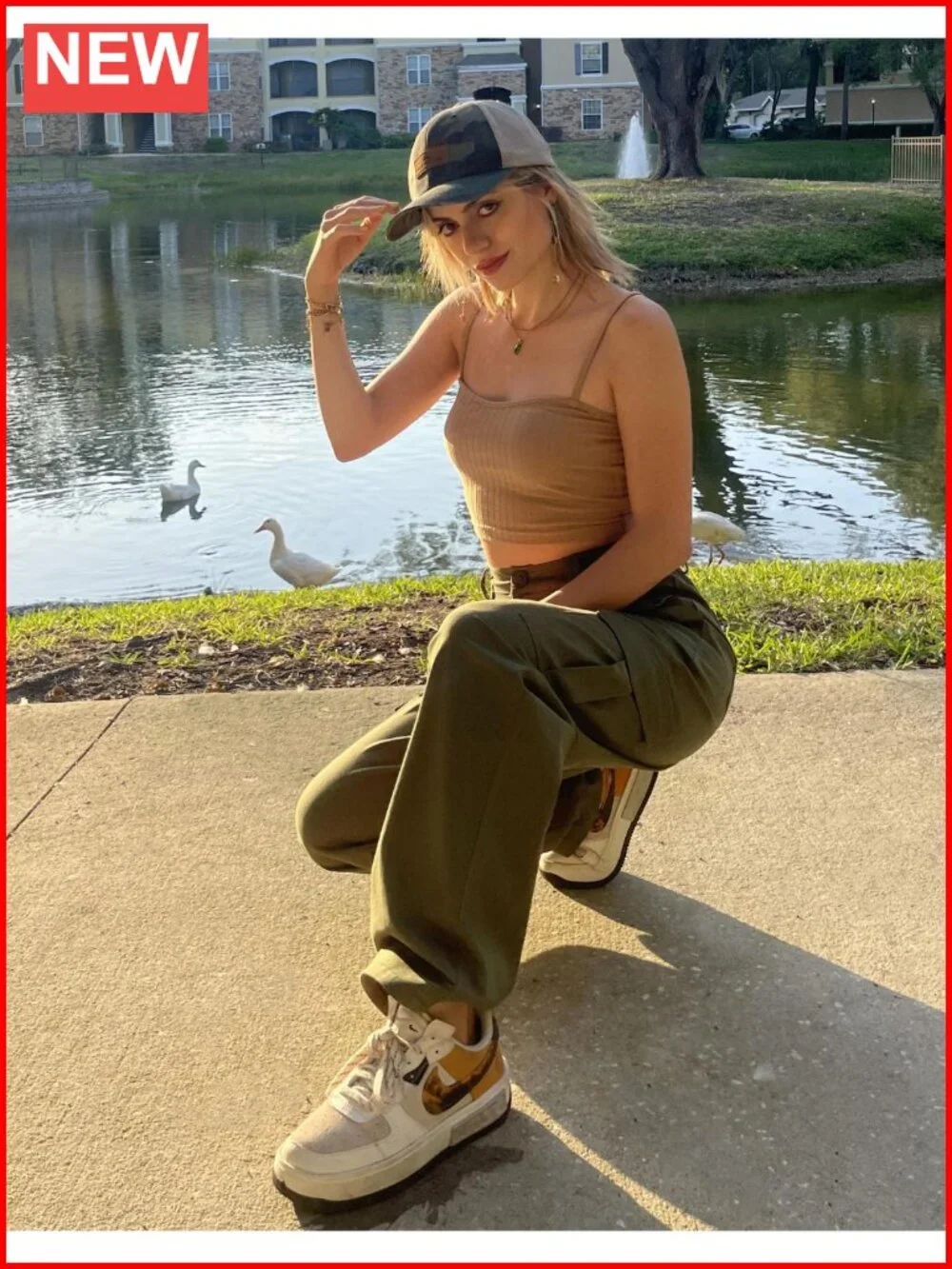 High Waisted Cargo Pants with 6 Pockets Y2K Streetwear Baggy Wide Leg